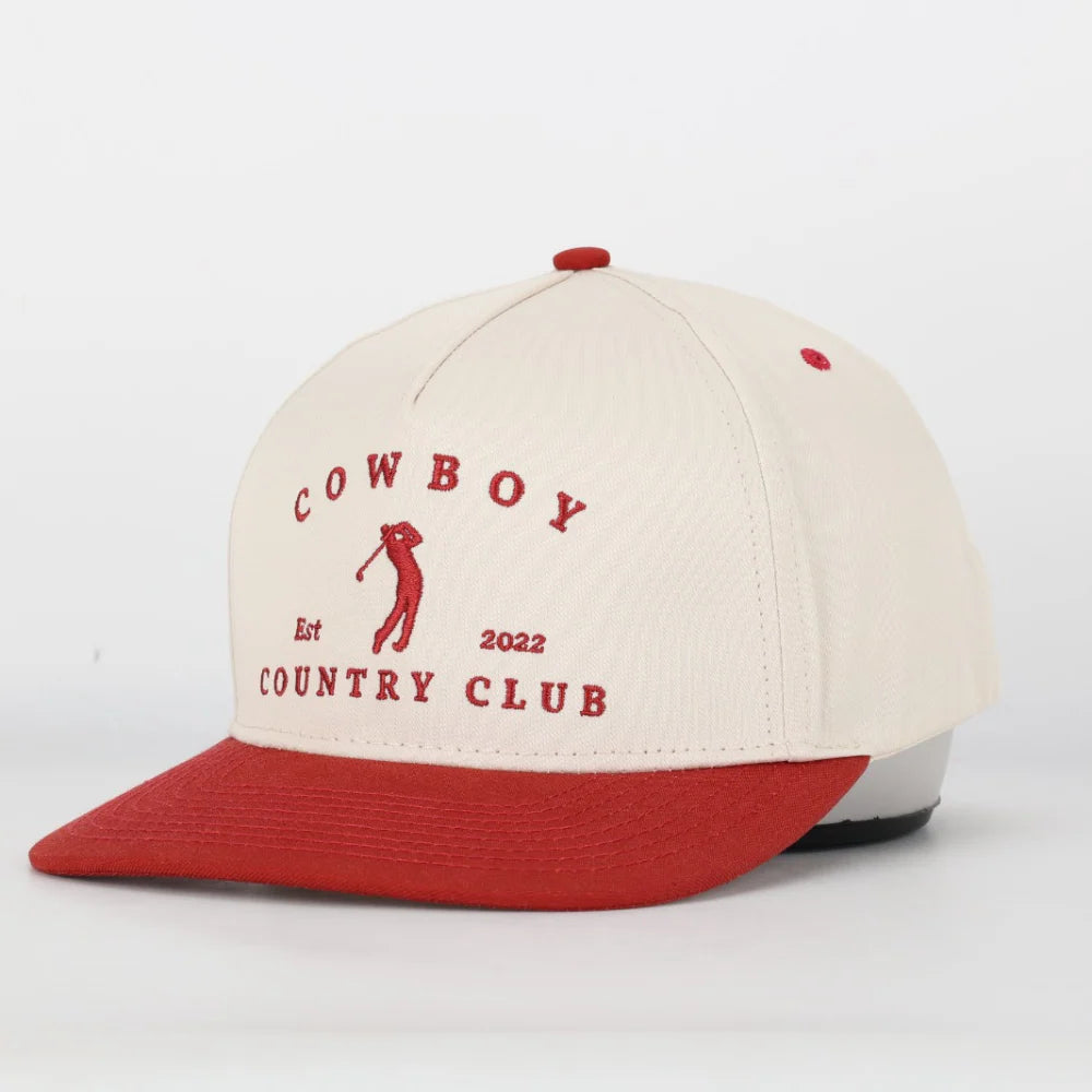 Cowboy Country Club Two Tone Golfer Hat (Red)