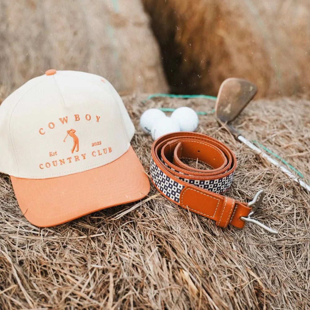 Cowboy Country Club Two Tone Golfer Hat (Orange)
