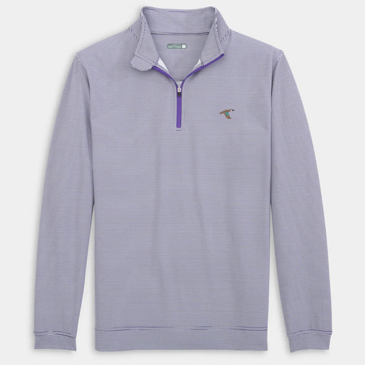 GenTeal Venture Pinstripe Performance Quarter-Zip- Purple