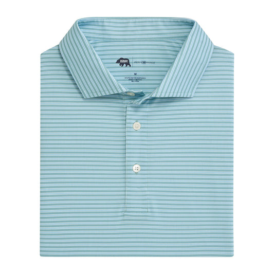 Onward Reserve Trophy Stripe Performance Pique Polo - Aquifer