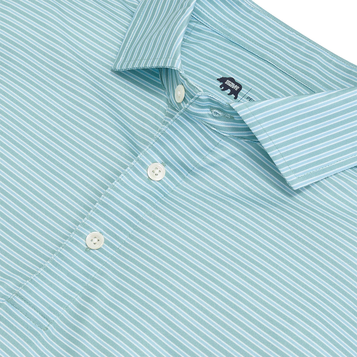 Onward Reserve Trophy Stripe Performance Pique Polo - Aquifer