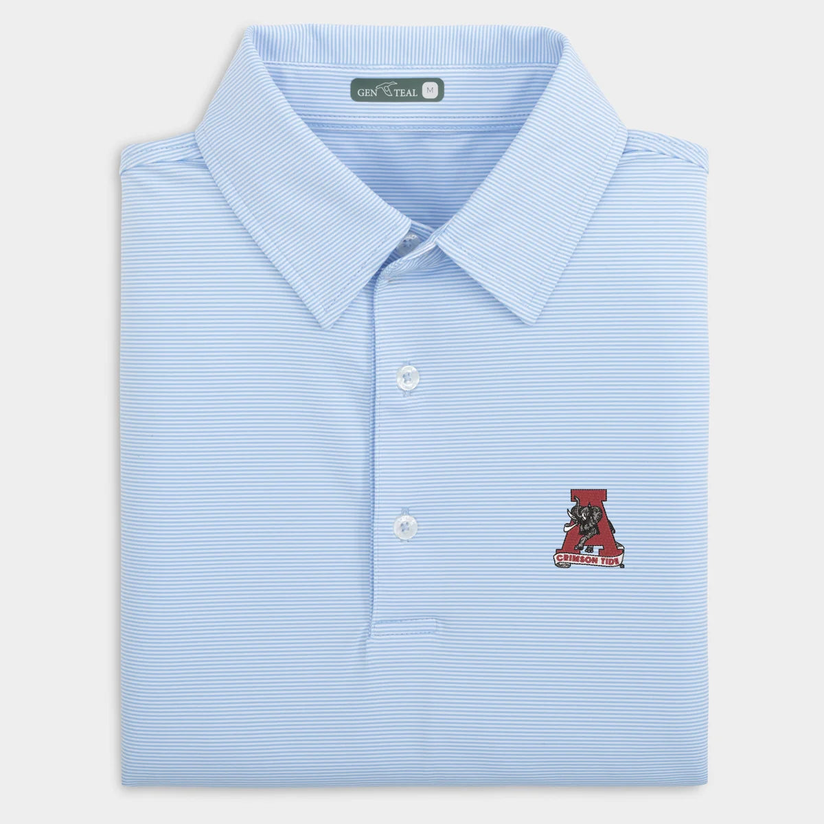 GenTeal Alabama Vault Pinstripe Performance Polo (Heritage Blue)