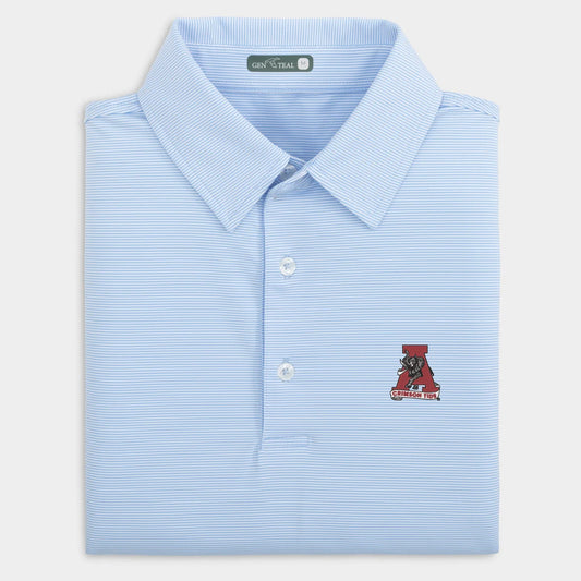 GenTeal Alabama Vault Pinstripe Performance Polo (Heritage Blue)