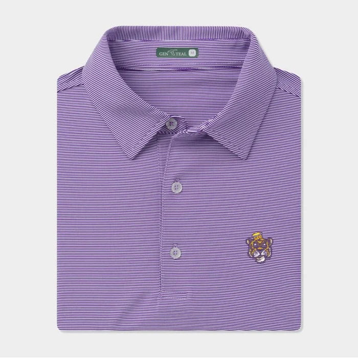 GenTeal LSU Vault Pinstripe Performance Polo (Purple)