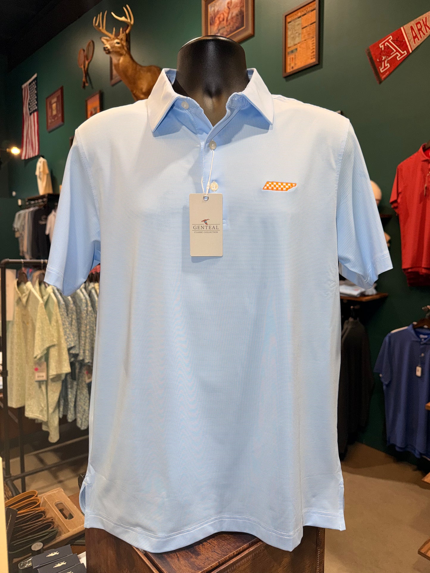 GenTeal Tennessee Vault Pinstripe Performance Polo (Heritage Blue)