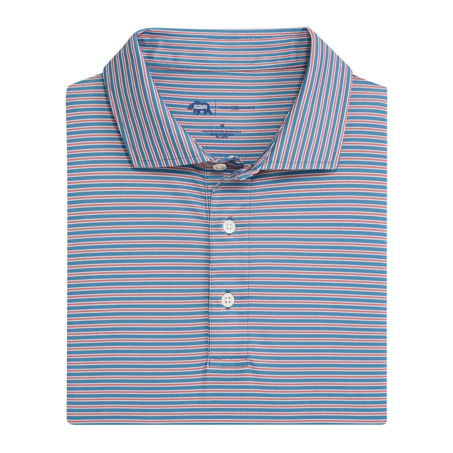 Onward Reserve Trophy Stripe Performance Pique Polo (Captains Blue)