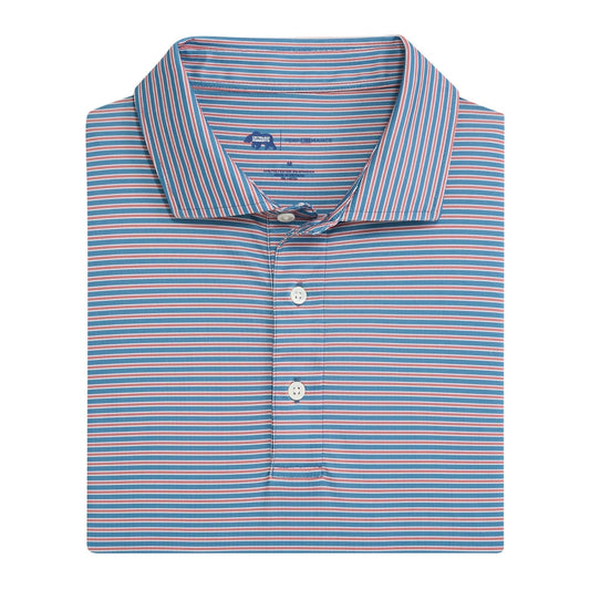 Onward Reserve Trophy Stripe Performance Pique Polo (Captains Blue)