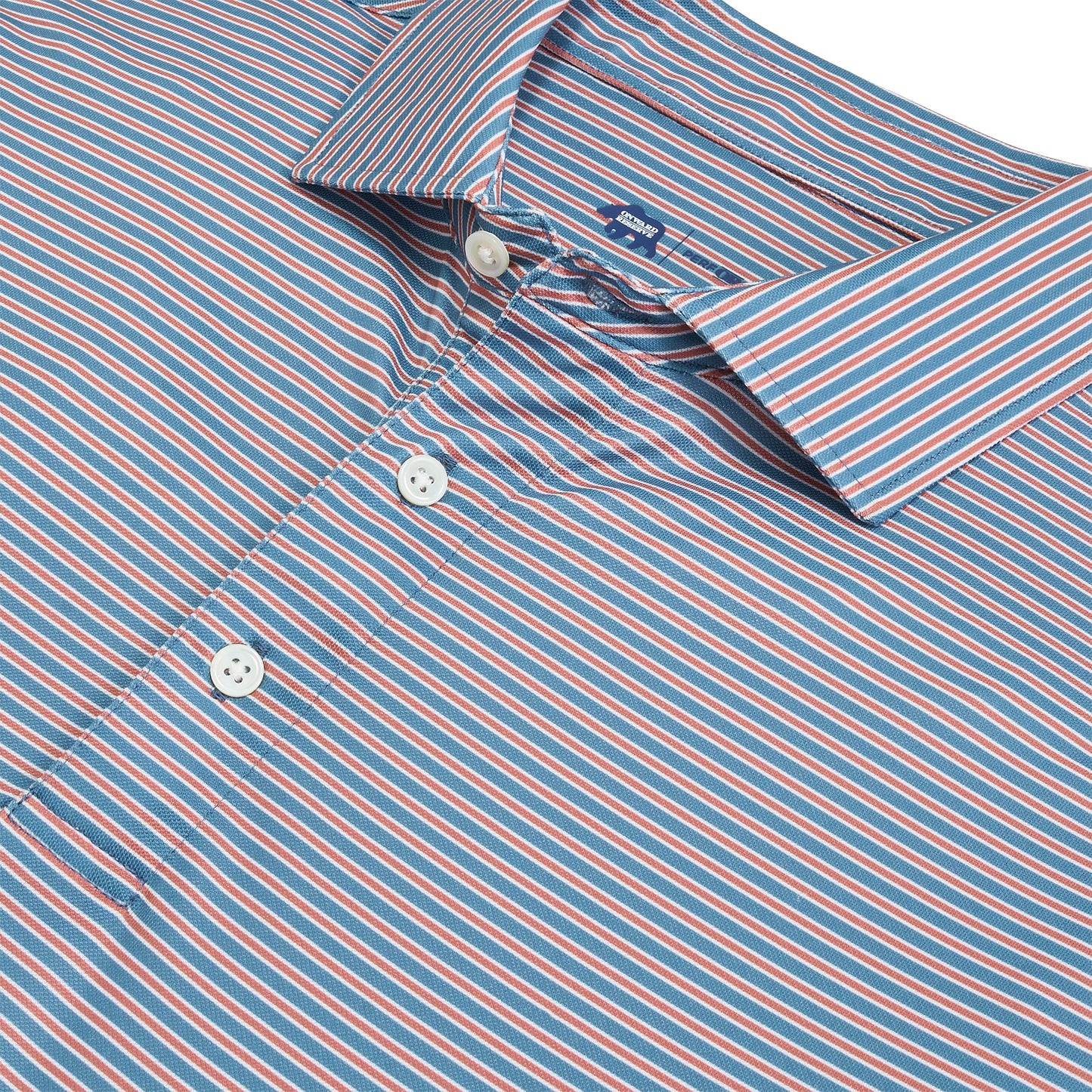 Onward Reserve Trophy Stripe Performance Pique Polo (Captains Blue)