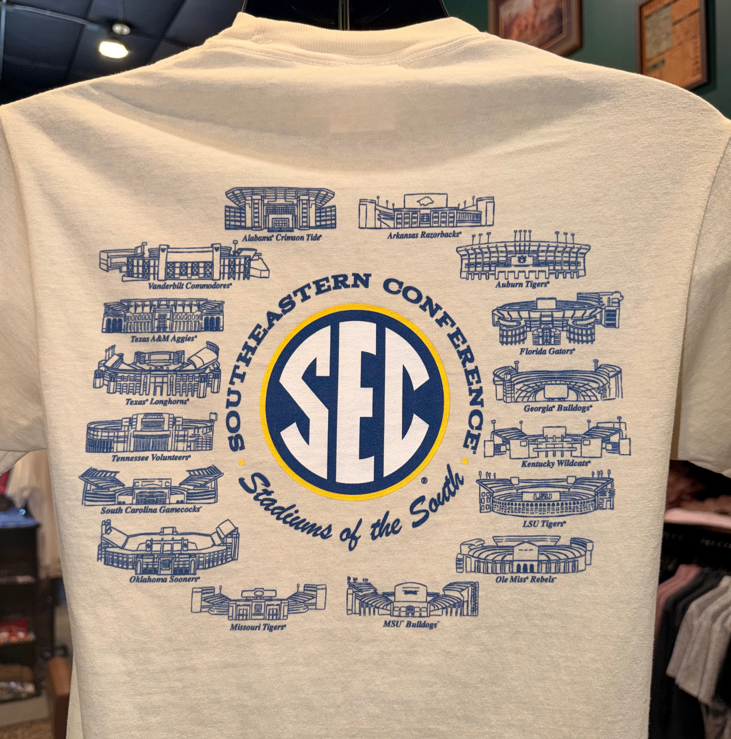 SEC Football Stadiums Tee (Ivory)