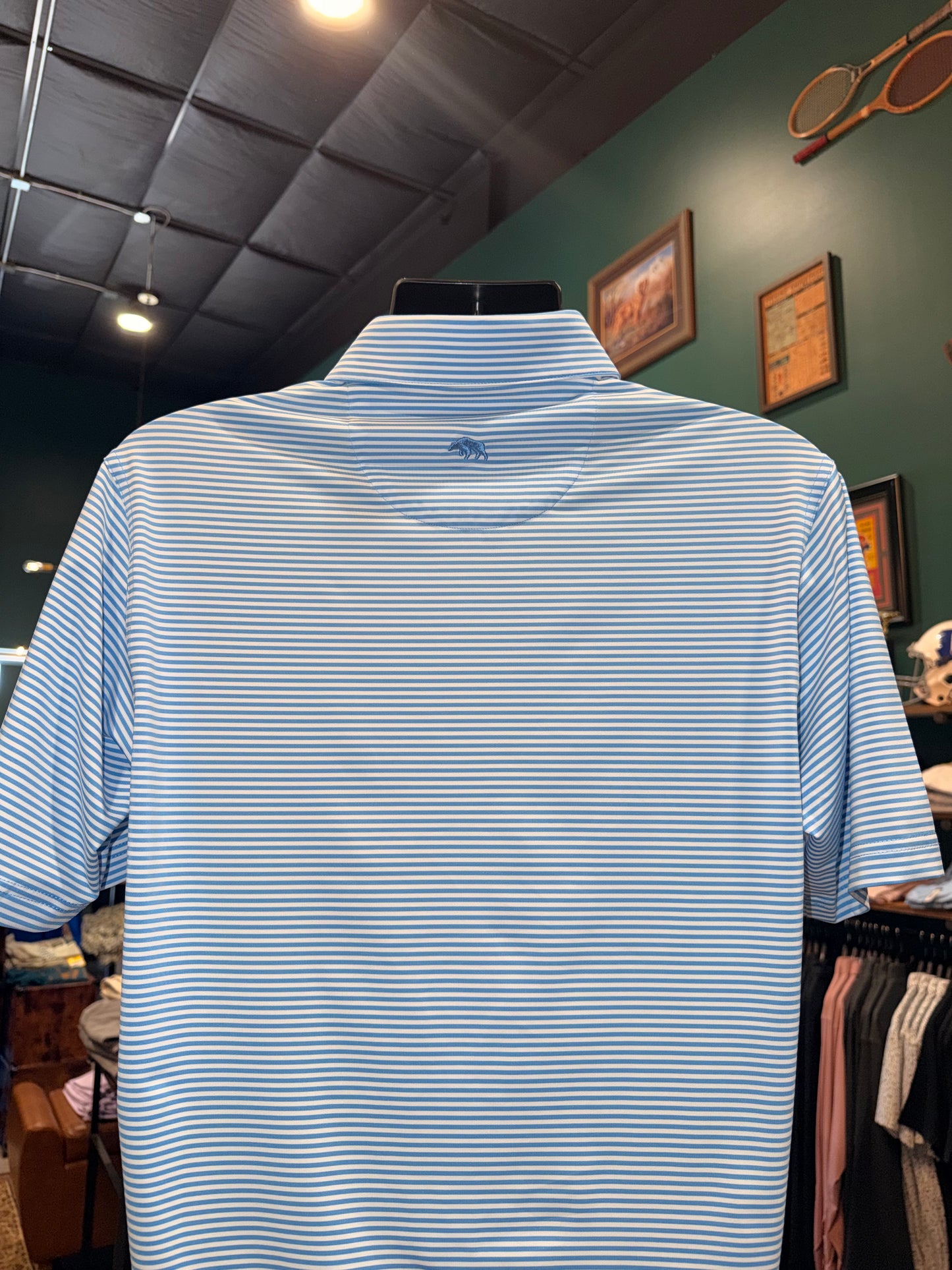 Onward Reserve Ole Miss “Rebels” Echo Stripe Performance Polo (Sky)