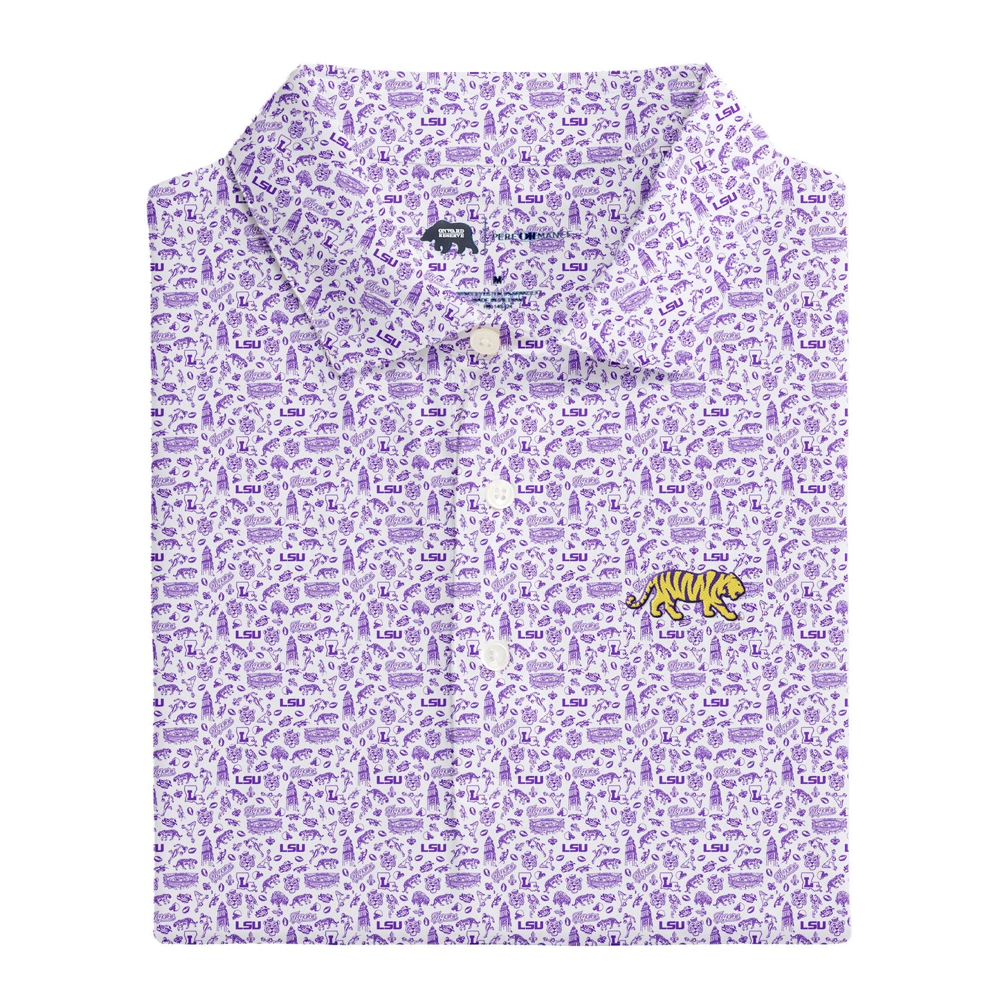 Onward Reserve LSU Icon Printed Performance Polo (White)