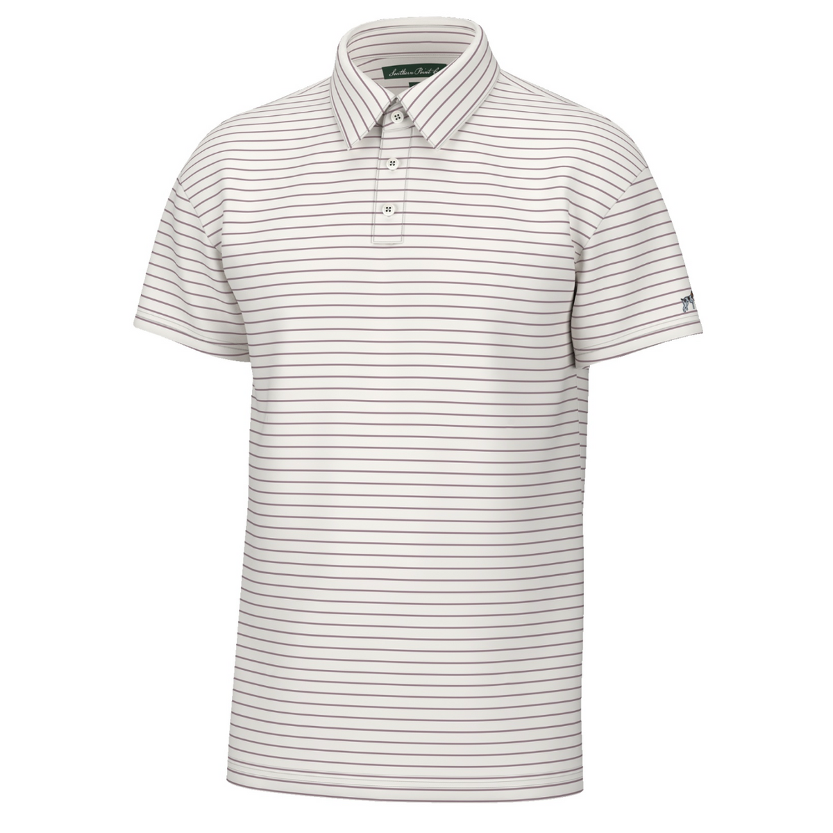 SouthernPoint Co. Horizon Stripe Performance Polo (White/Elderberry)