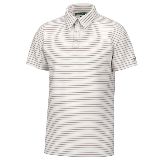 SouthernPoint Co. Horizon Stripe Performance Polo (White/Elderberry)