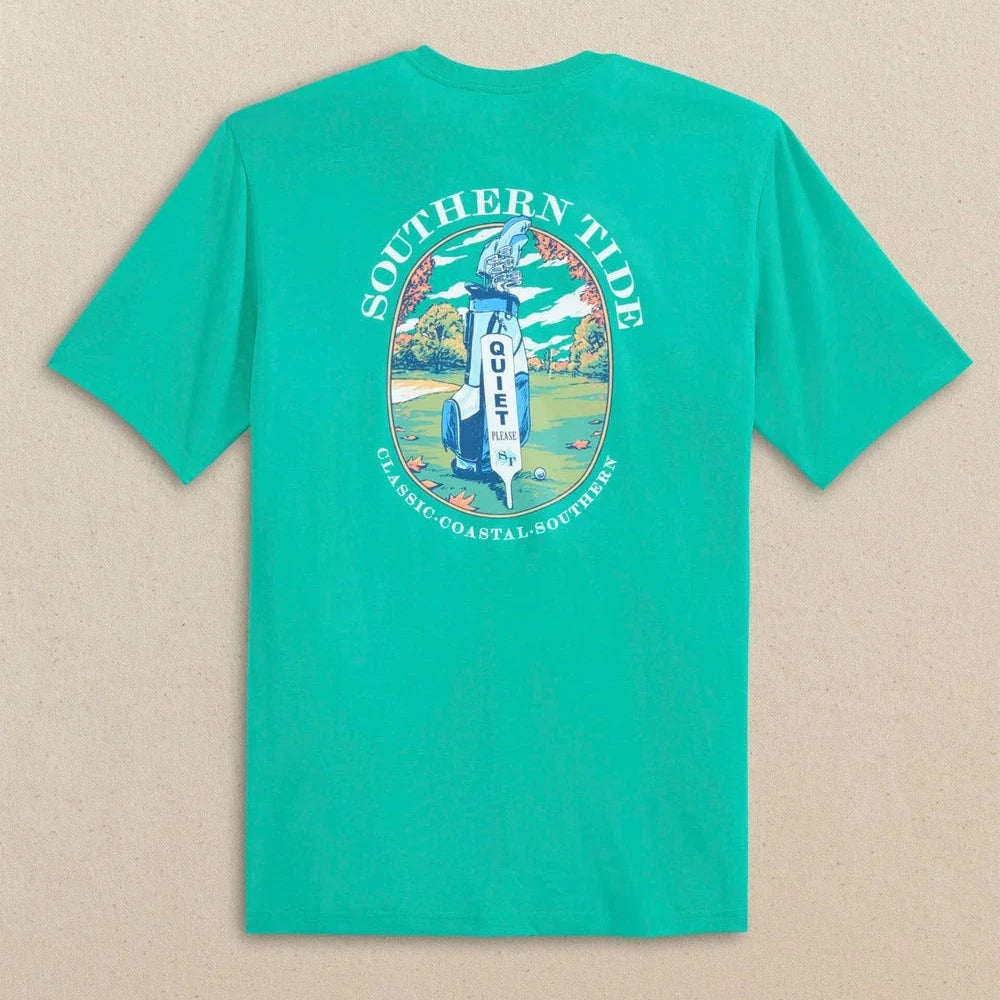 Southern Tide Quiet Please SS Tee (Persian Green)