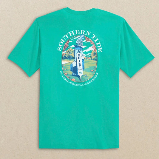 Southern Tide Quiet Please SS Tee (Persian Green)