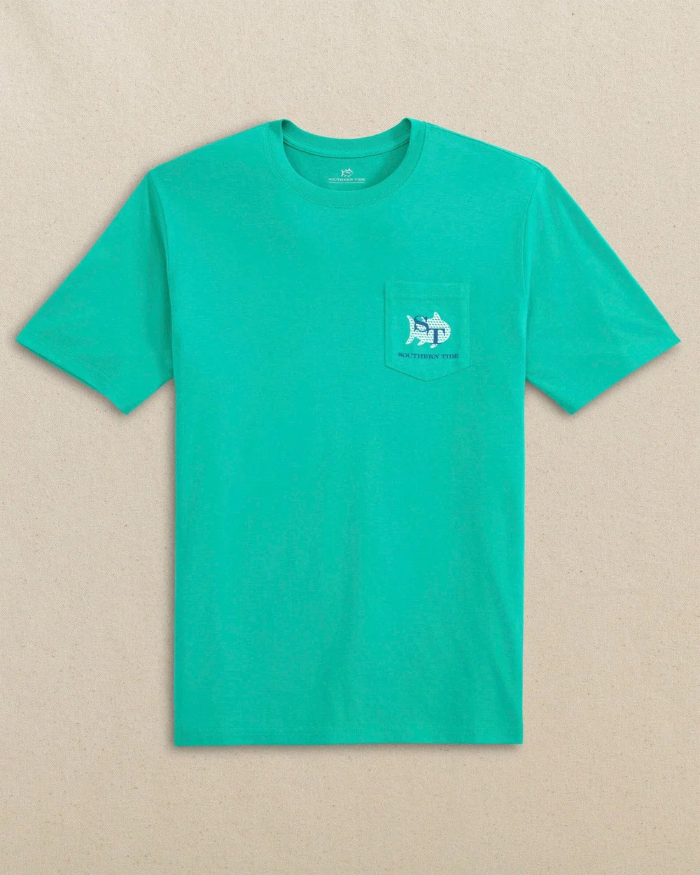 Southern Tide Quiet Please SS Tee (Persian Green)