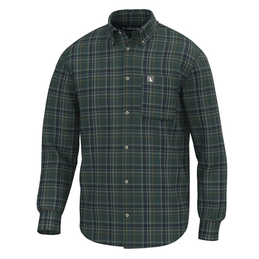 Local Boy Powers Stretch Flannel (Spruce/Navy/Copper)