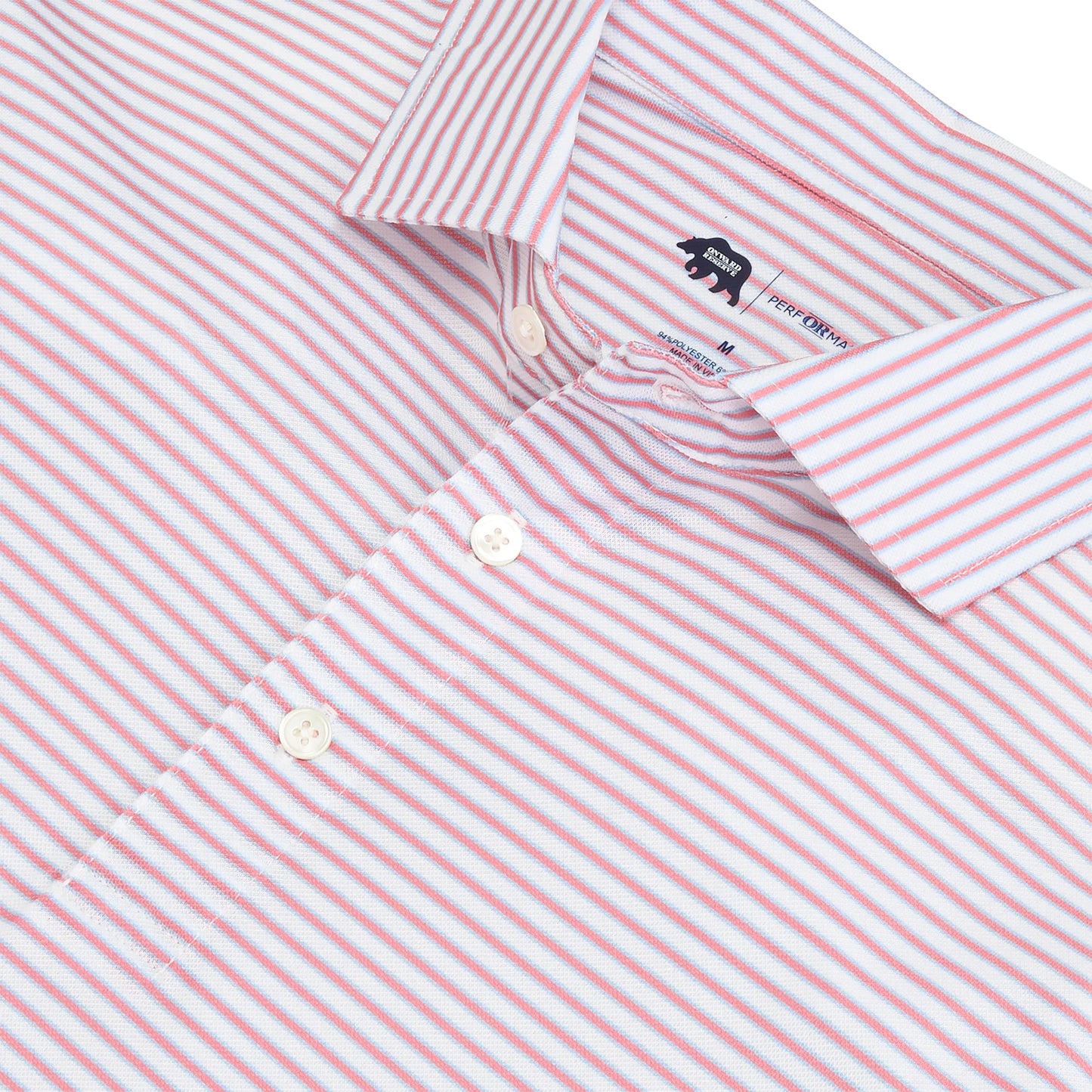 Onward Reserve Guide Stripe Performance Pique Polo - Flamingo Plume
