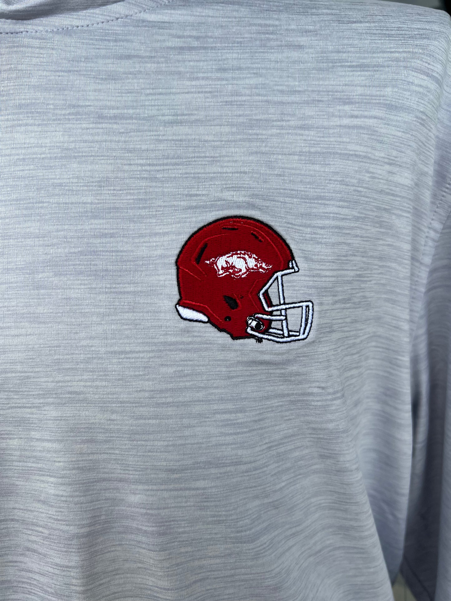 Johnnie-O Arkansas Talon Featherweight Performance Hoodie - Arkansas Football Helmet