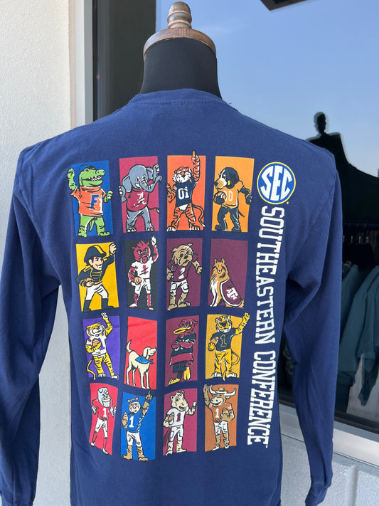 SEC Mascot Squad LS Tee (Navy)