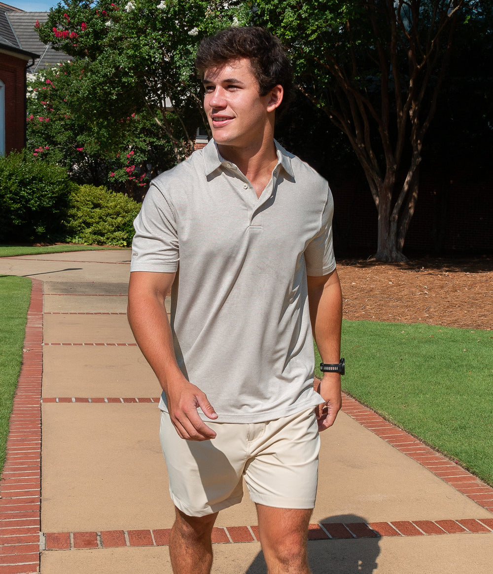 Southern Shirt Heather Madison Stripe Polo- Mojave
