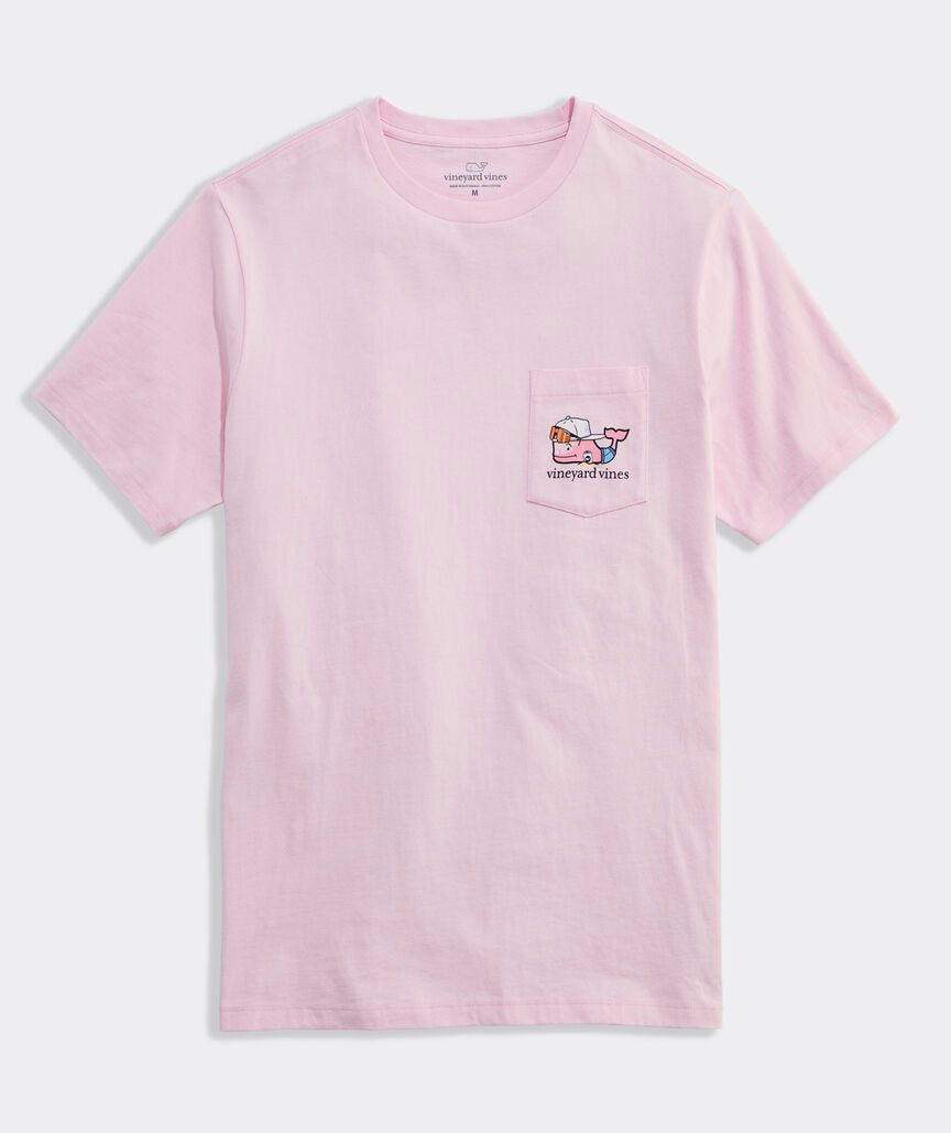 Vineyard Vines Spring Break Whale Short-Sleeve Pocket Tee - Pink Drink