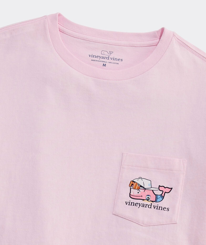 Vineyard Vines Spring Break Whale Short-Sleeve Pocket Tee - Pink Drink