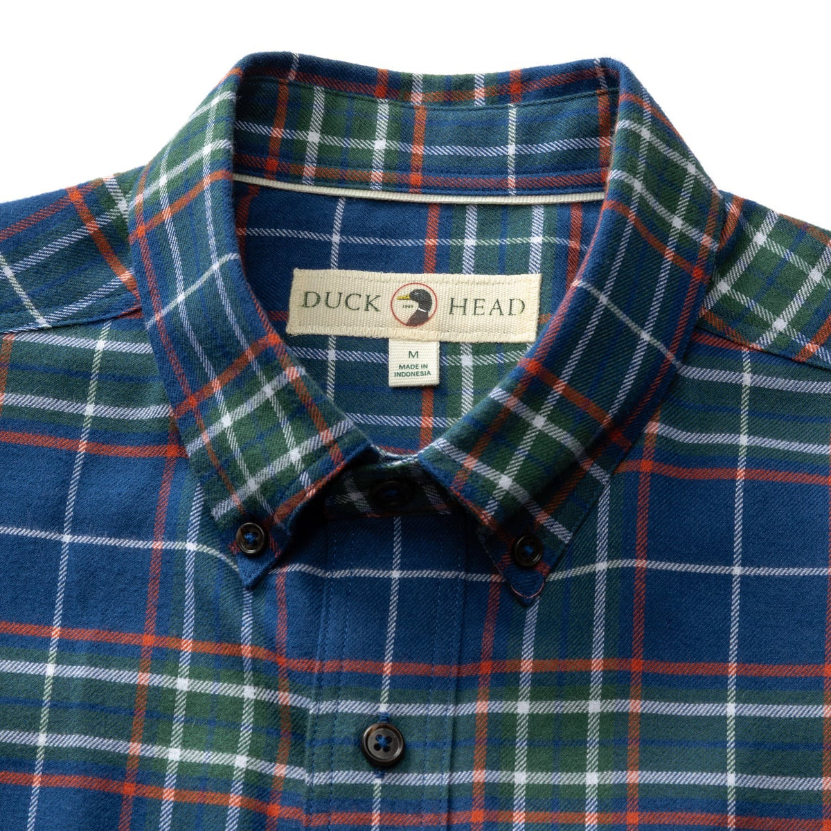 Duck Head Cotton Flannel Sport Shirt - Navy Peony
