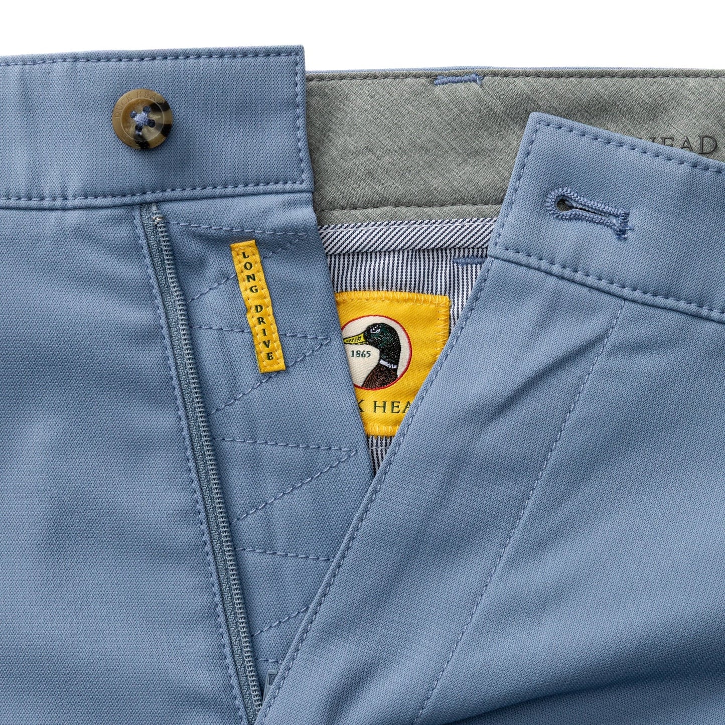 Duck Head 9" Long Drive Performance Short- Chambray Blue