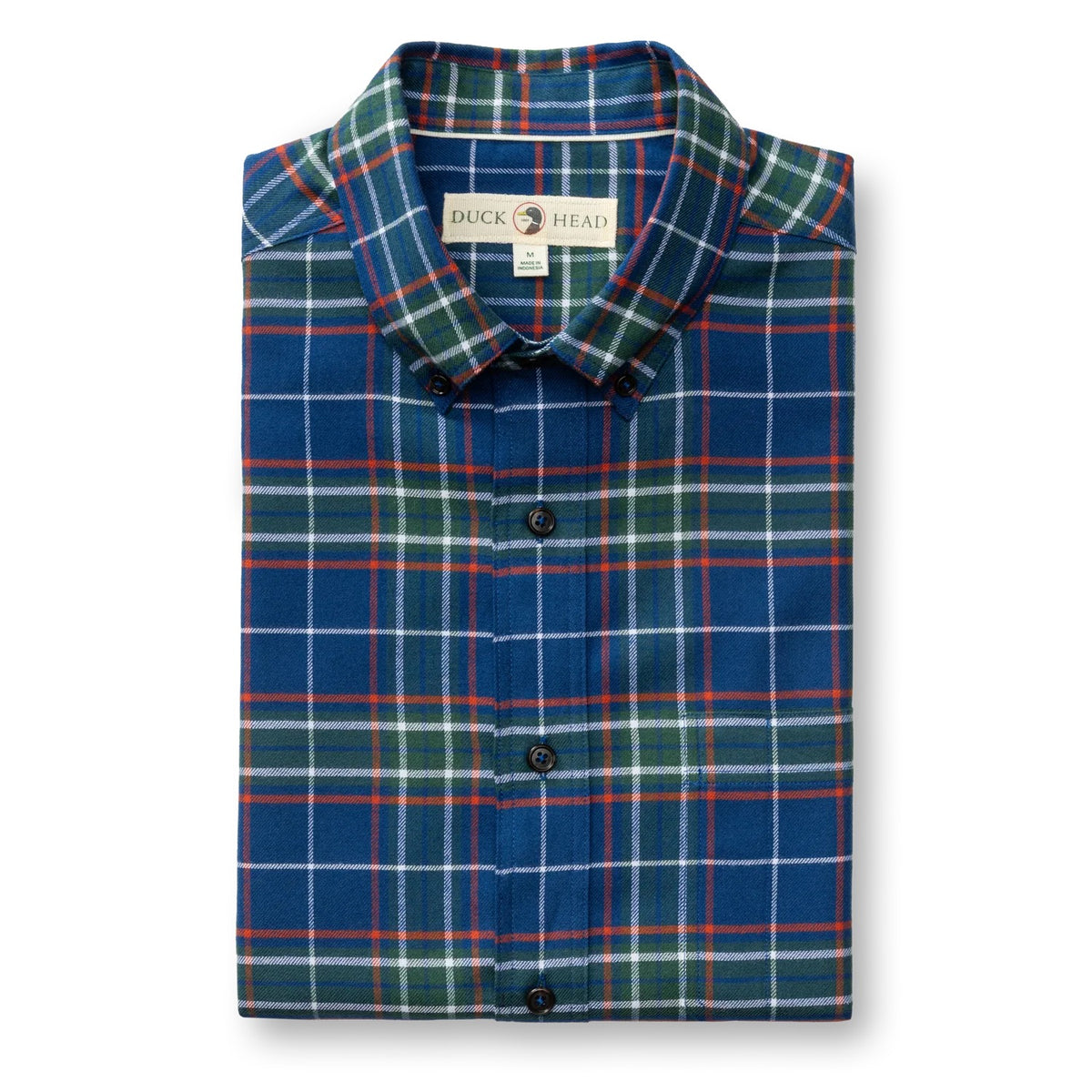 Duck Head Cotton Flannel Sport Shirt - Navy Peony