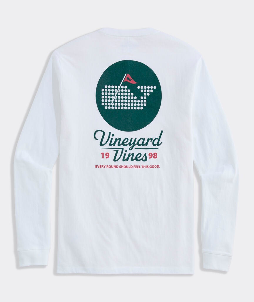 Vineyard Vines Golf Ball Tee Whale Long-Sleeve Pocket Tee - White Cap