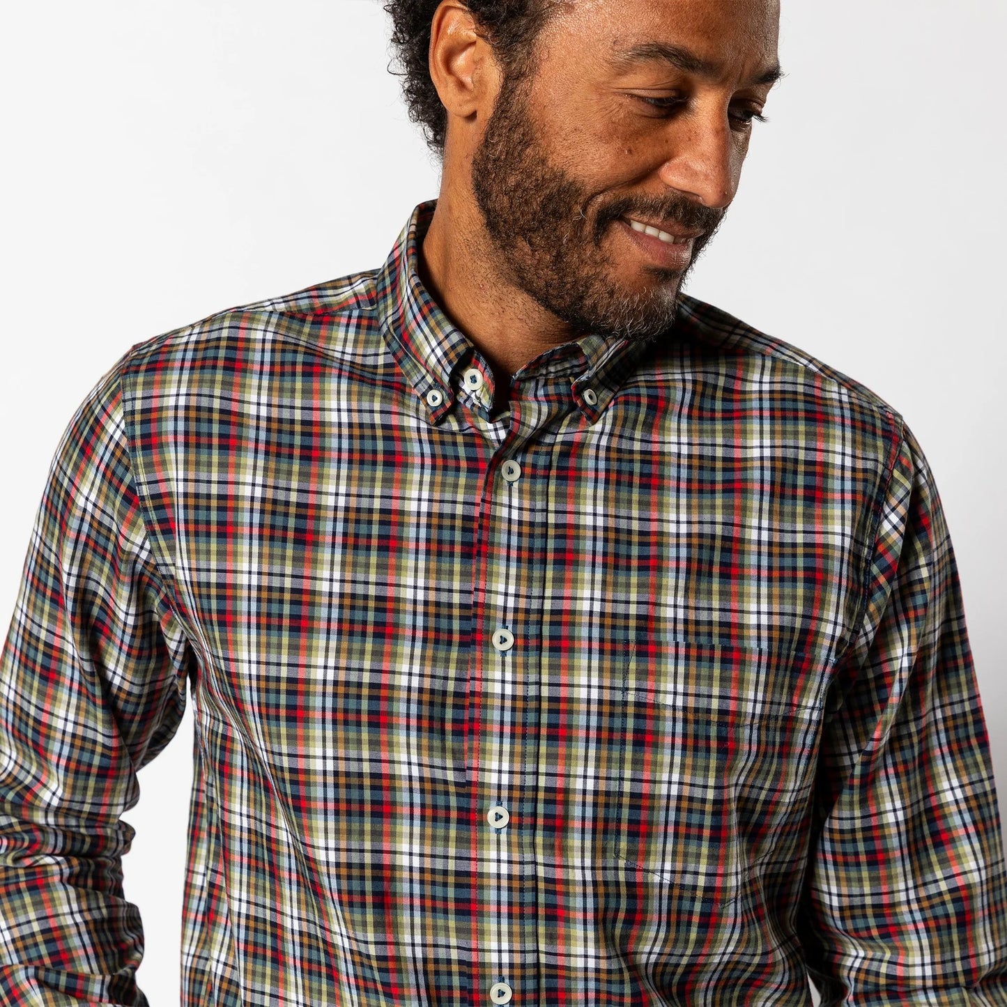 Duck Head Cotton Twill Sport Shirt- Baley (Maritime Blue)