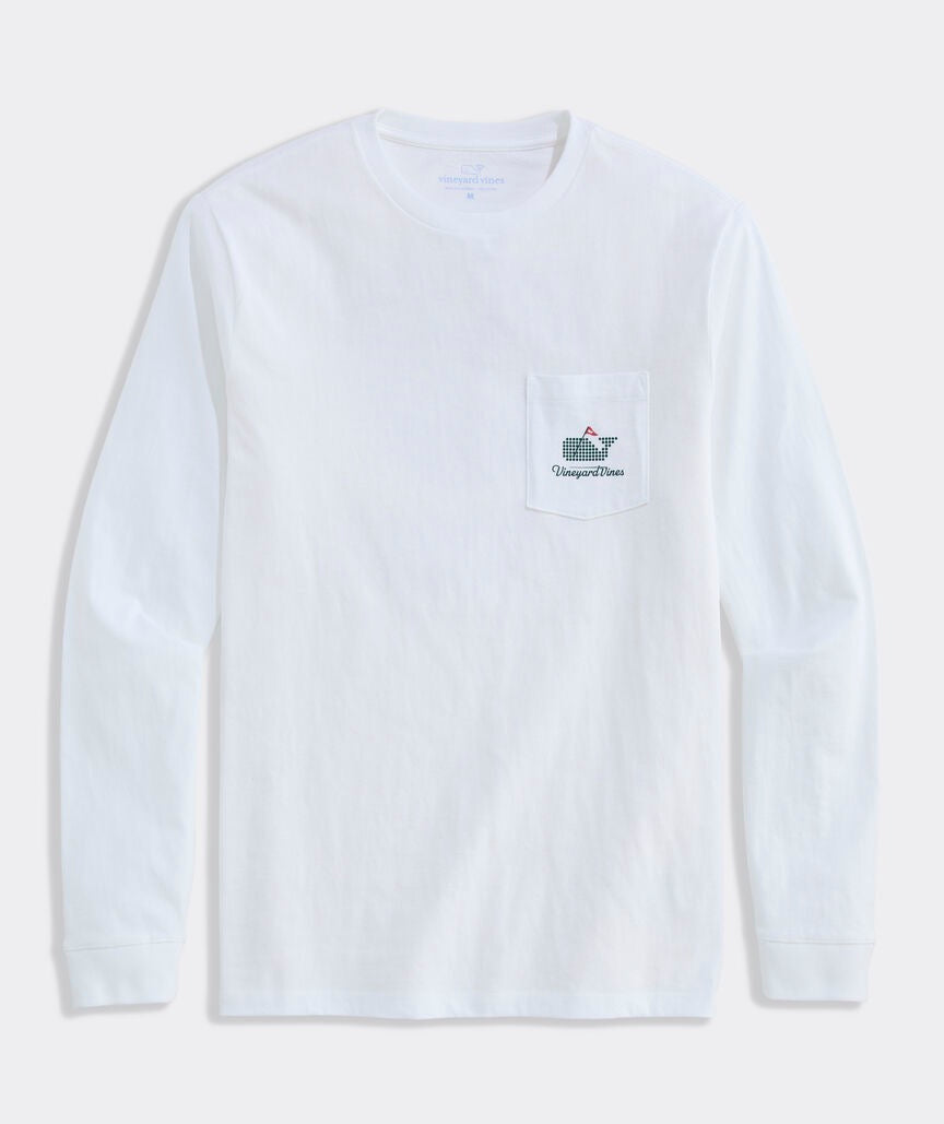 Vineyard Vines Golf Ball Tee Whale Long-Sleeve Pocket Tee - White Cap