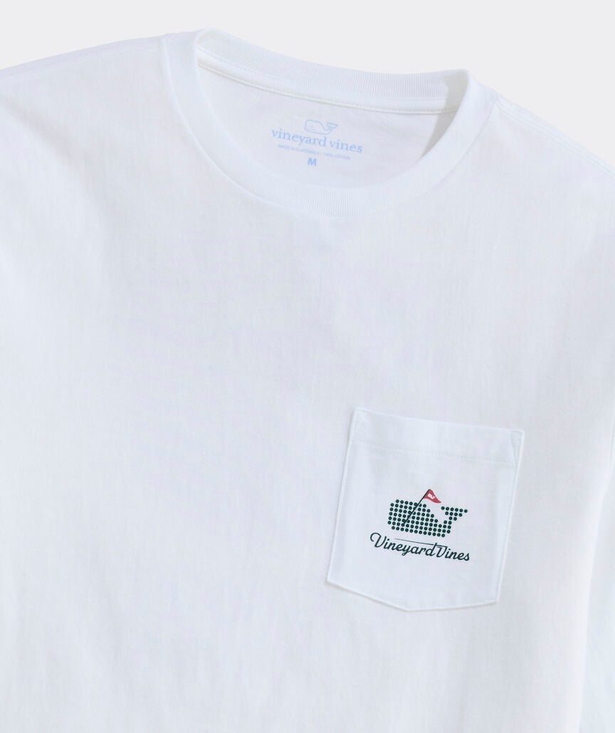 Vineyard Vines Golf Ball Tee Whale Long-Sleeve Pocket Tee - White Cap