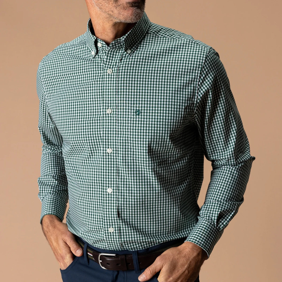 Duck Head Performance Poplin Sport Shirt - Hunter Green