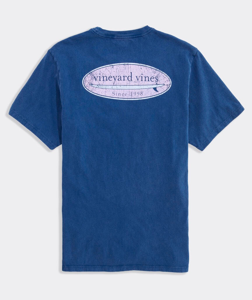 Vineyard Vines Drift-Dye Distressed Surf Logo Short-Sleeve Pocket Tee - Moonshine