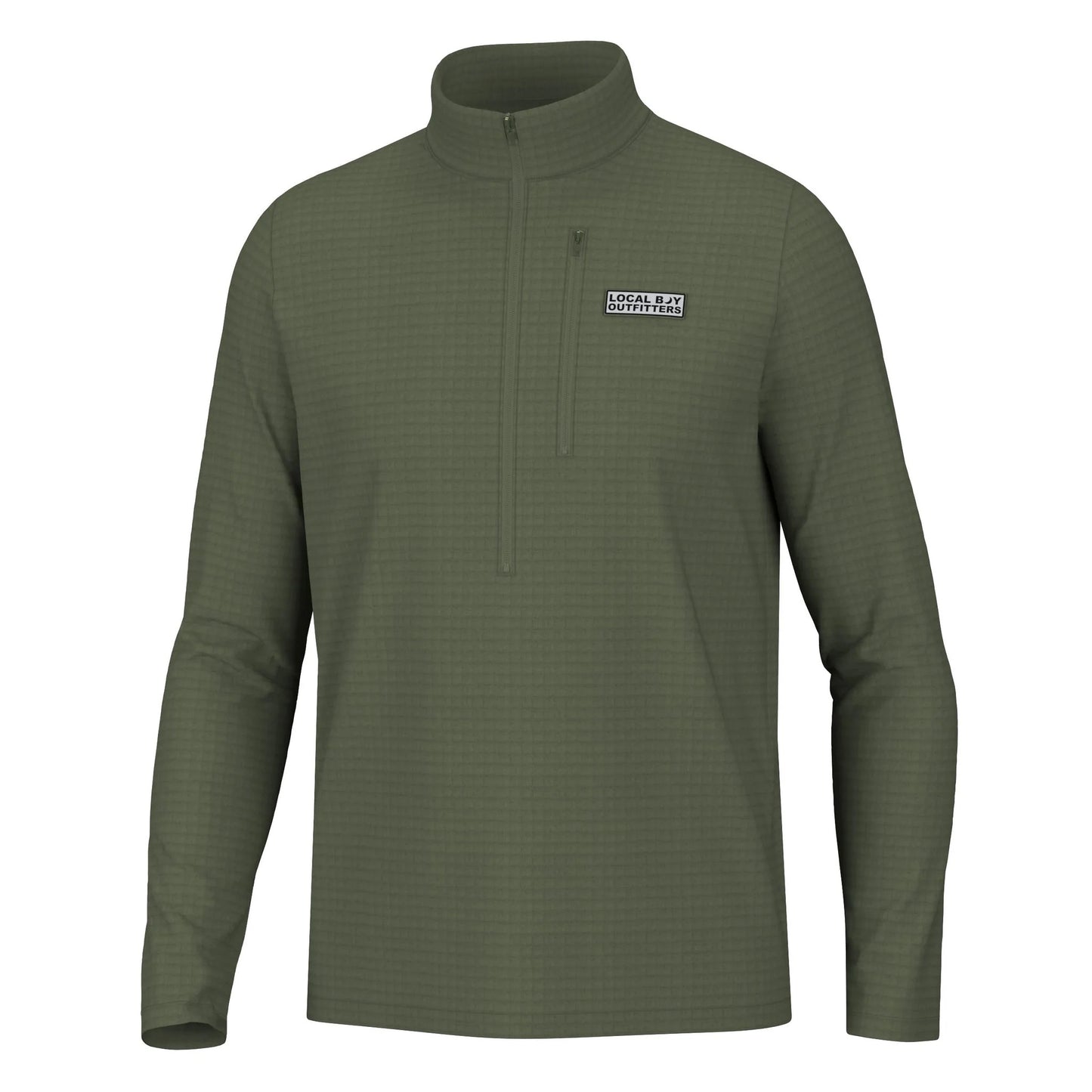 Local Boy Waffle Half Zip (Olive Green)