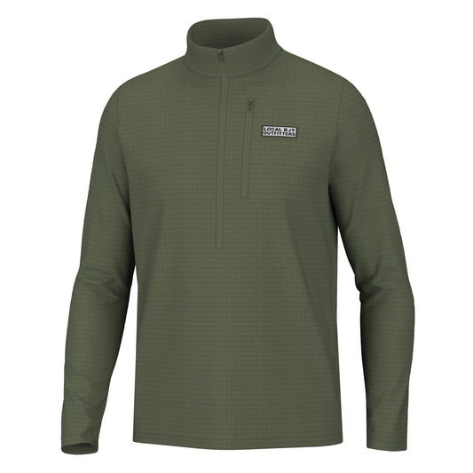 Local Boy Waffle Half Zip (Olive Green)