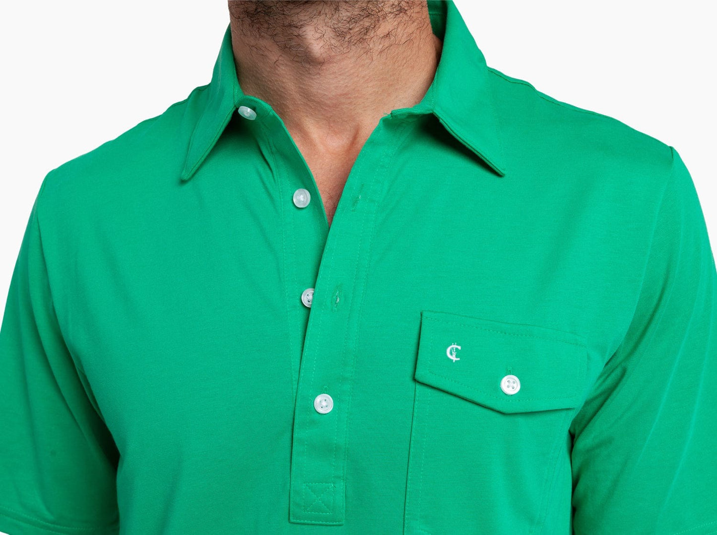 Criquet Performance Players Shirt - Golf Green