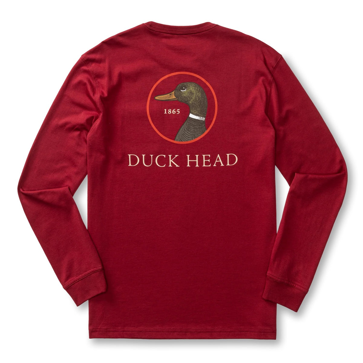 Duck Head Logo Long Sleeve T-Shirt - Deep Red
