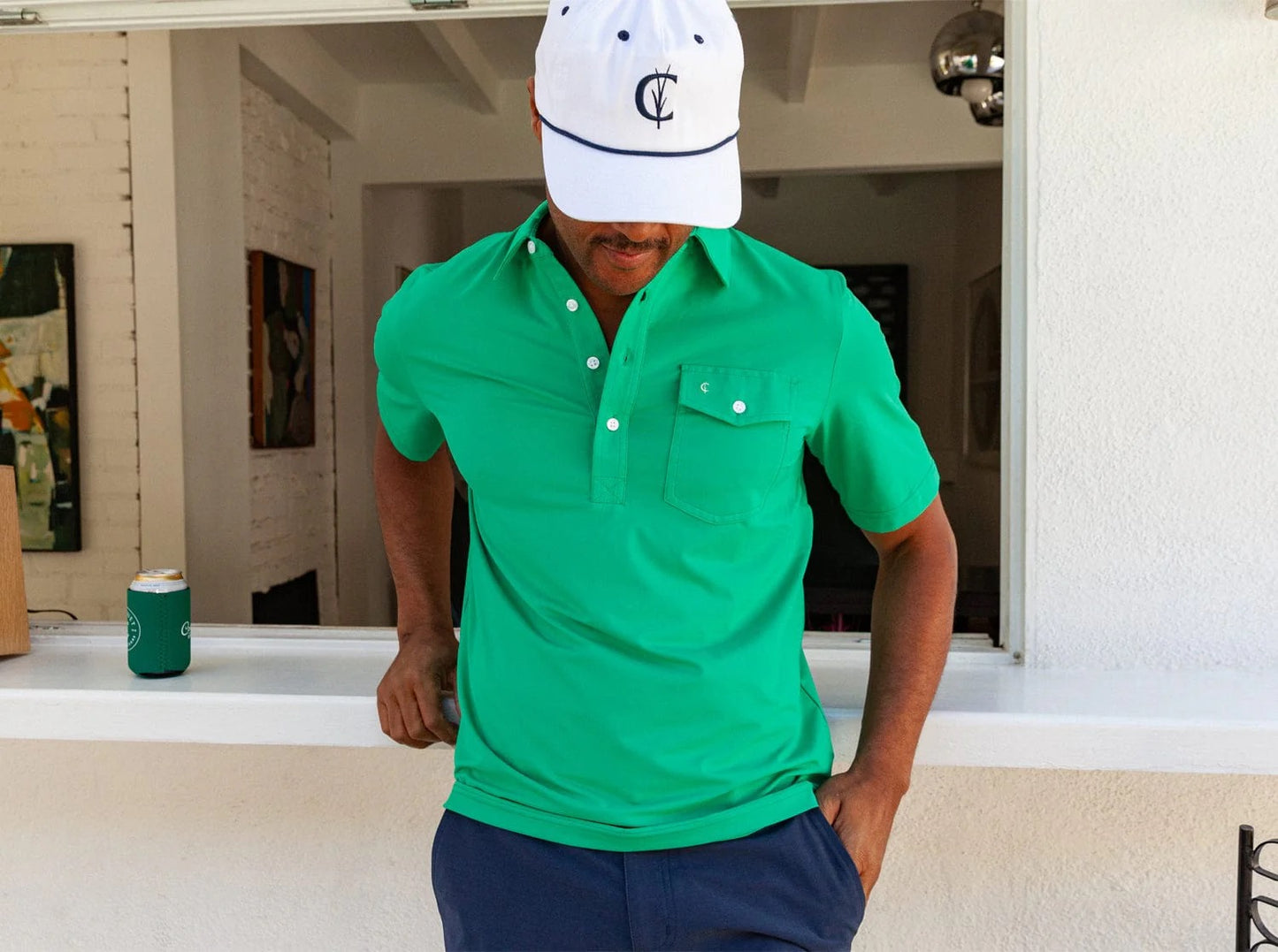 Criquet Performance Players Shirt - Golf Green