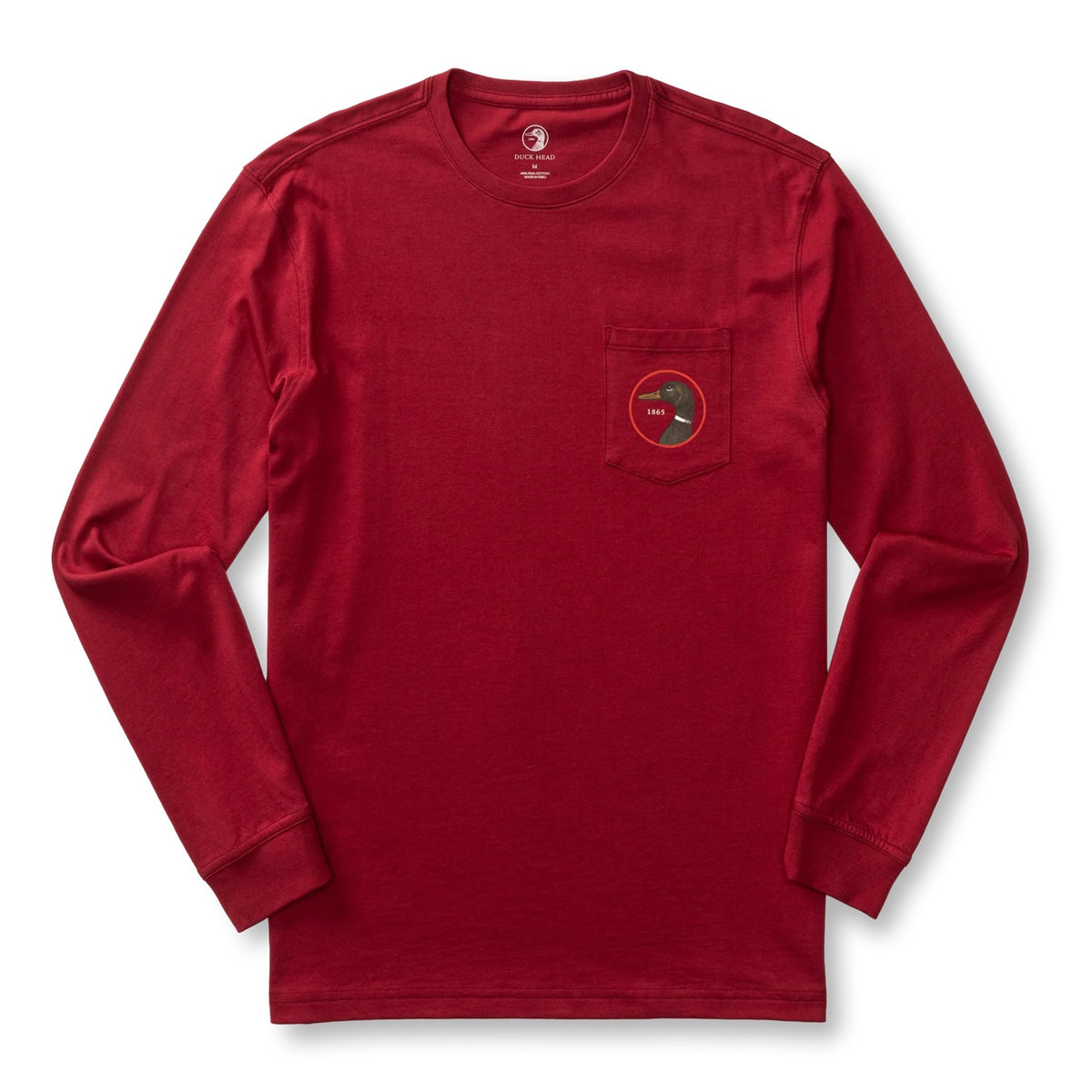 Duck Head Logo Long Sleeve T-Shirt - Deep Red