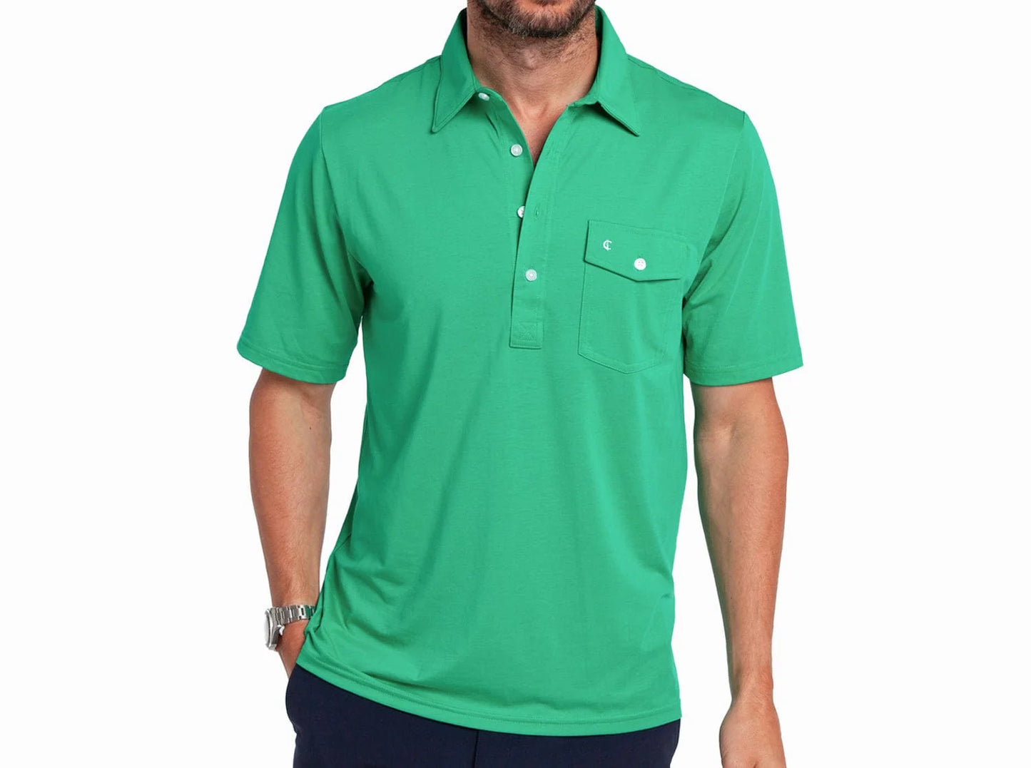 Criquet Performance Players Shirt - Golf Green