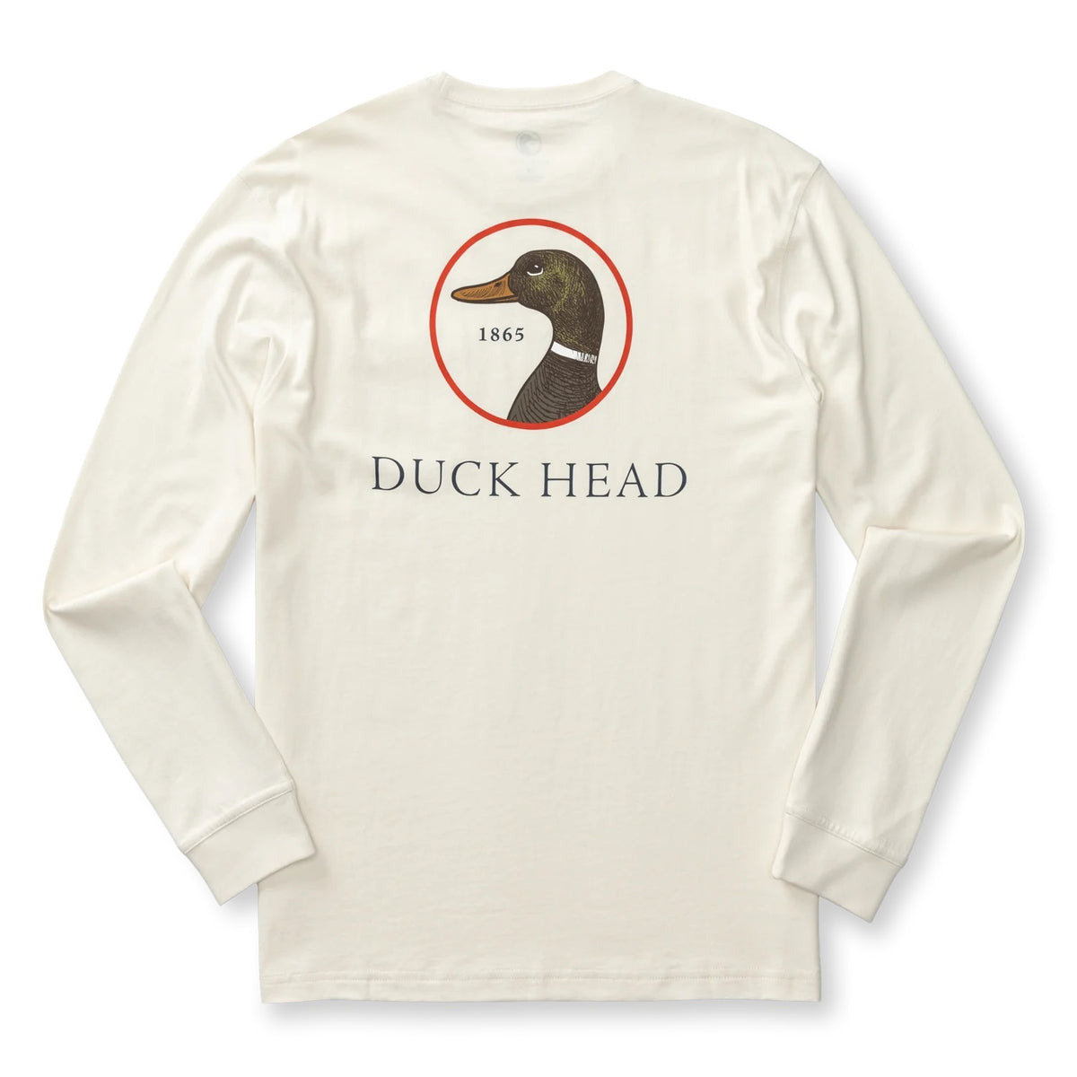 Duck Head Logo Long Sleeve T-Shirt - Antique White