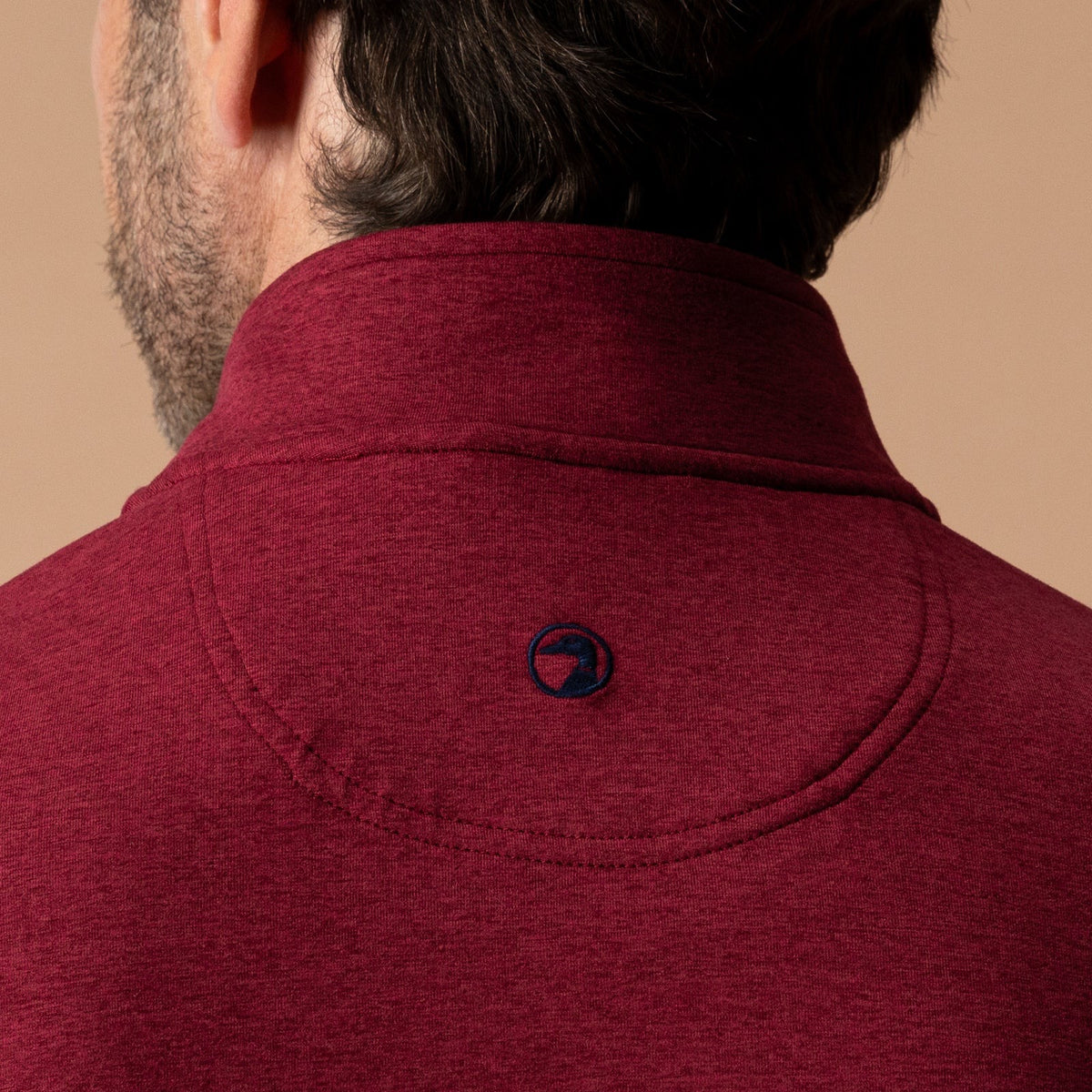 Duck Head Long Drive Performance 1/4 Zip Pullover - Deep Red Heather