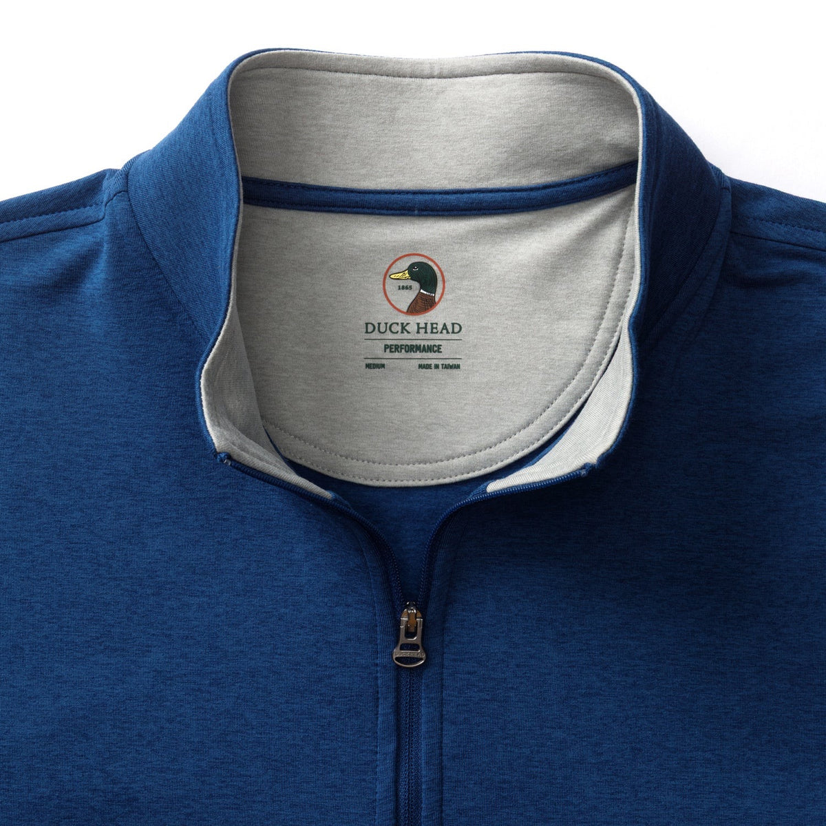 Duck Head Long Drive Performance 1/4 Zip Pullover - Navy Peony Heather