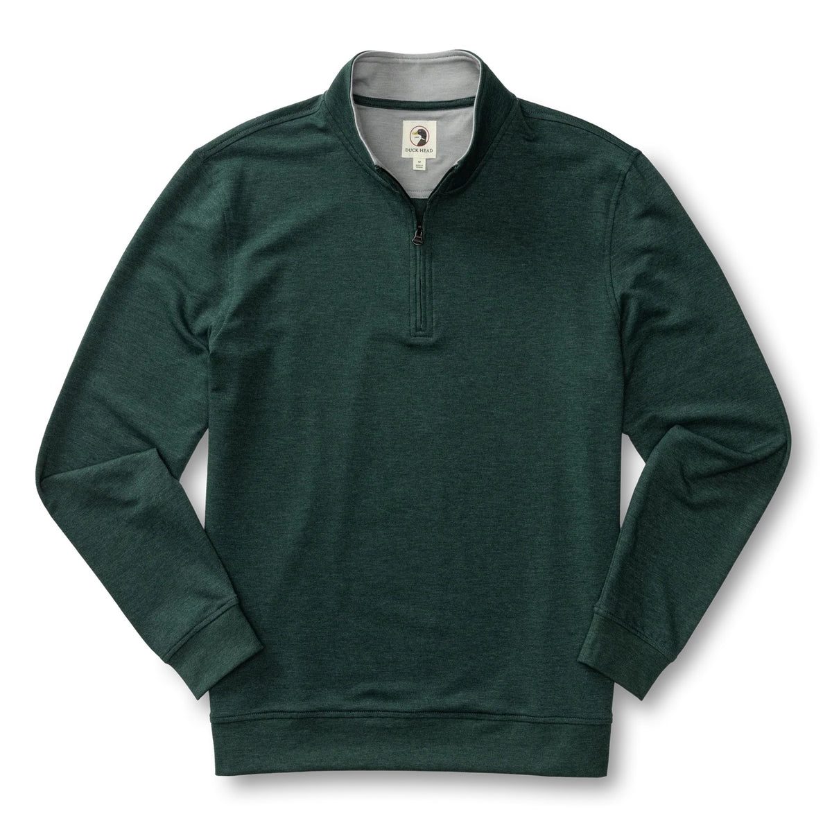 Duck Head Long Drive Performance 1/4 Zip Pullover - Midnight Teal Heather