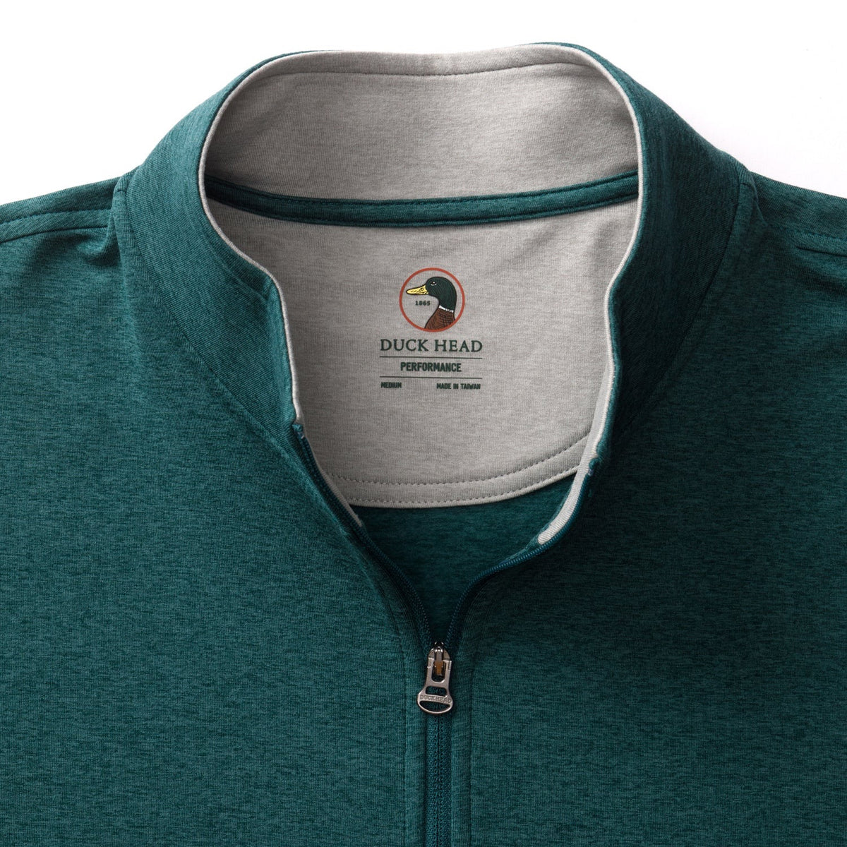 Duck Head Long Drive Performance 1/4 Zip Pullover - Midnight Teal Heather