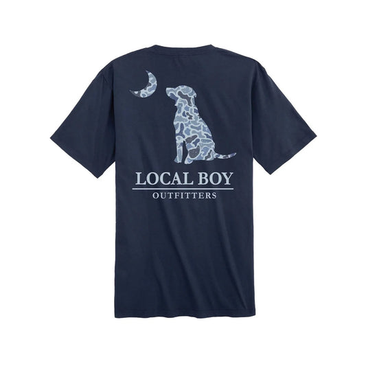 YOUTH Local Boy Distressed LCF Cobalt Dog & Moon SS Tee - China Blue