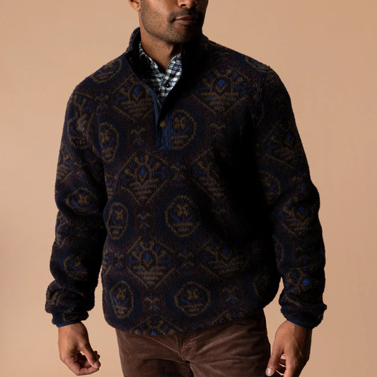 Duck Head Pineview Fleece 1/4 Snap Pullover - Deep Navy